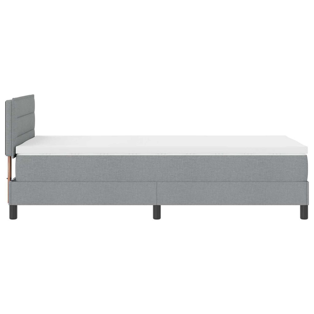 vidaXL Κρεβάτι Box Spring με Στρώμα Ανοιχτό Γκρι 90x190 εκ. Υφάσμα