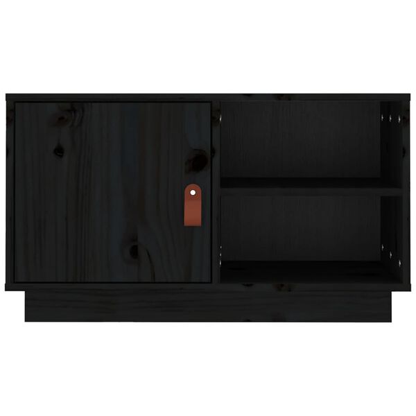 vidaXL Έπιπλο Τηλεόρασης Μαύρο 70 x 34 x 40 εκ. από Μασίφ Ξύλο Πεύκου