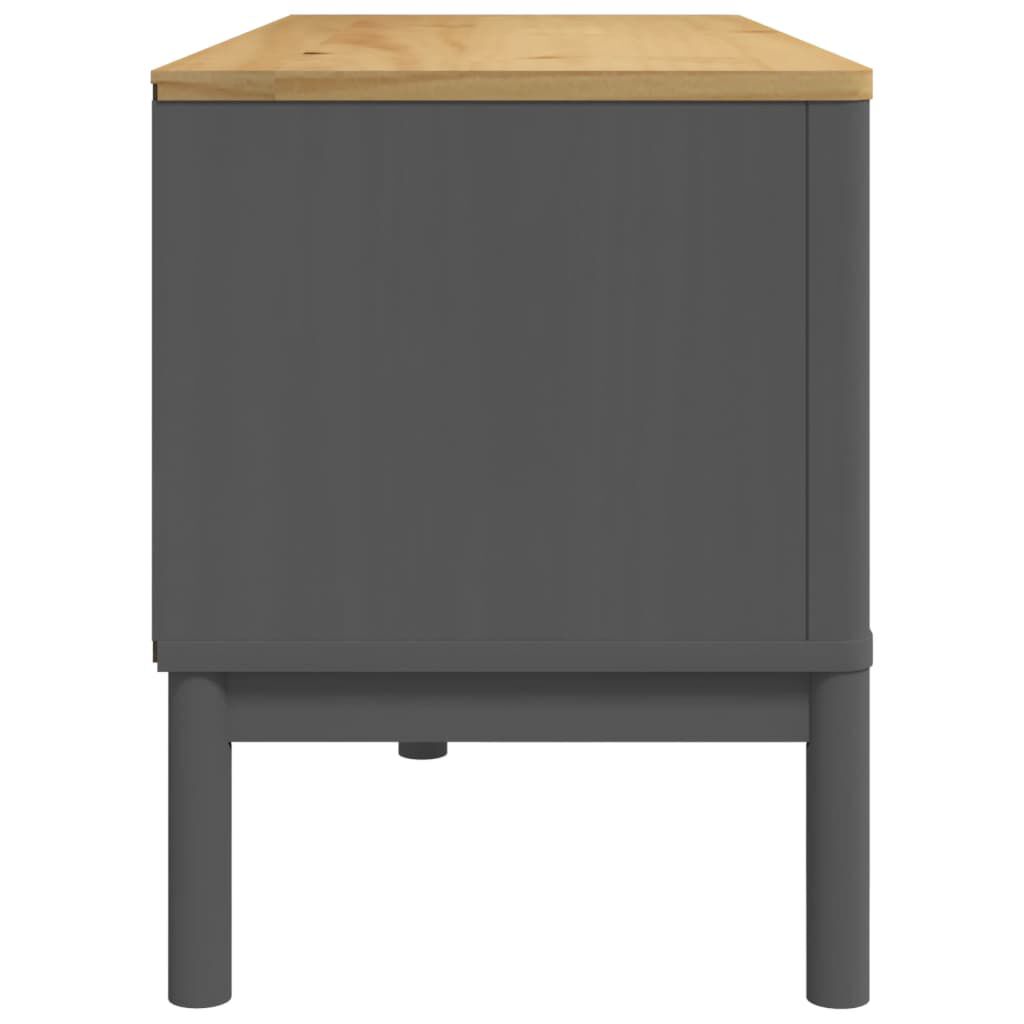 vidaXL Έπιπλο Τηλεόρασης FLORO Γκρι 114x43x55 εκ. Μασίφ Ξύλο Πεύκου