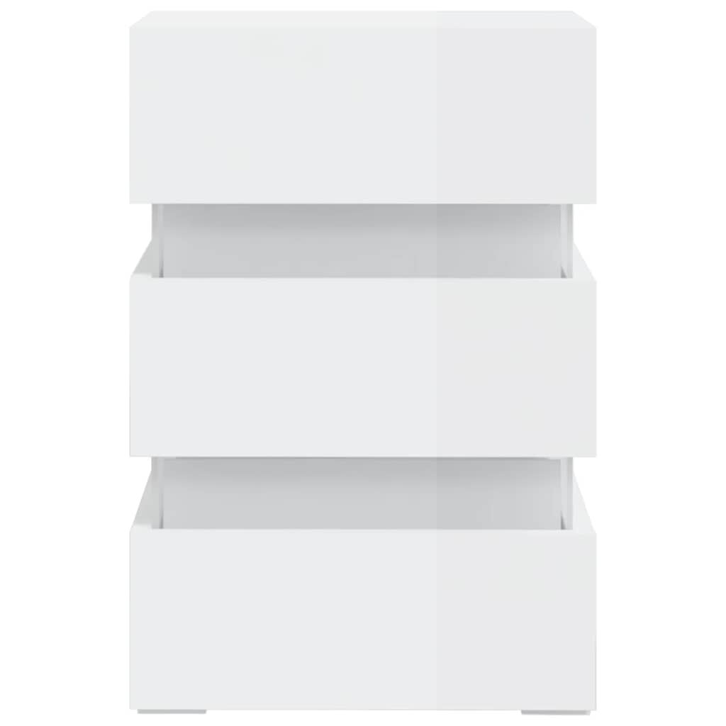 vidaXL Κομοδίνο με LED Γυαλιστερό Λευκό 45x35x67 εκ. Επεξεργασμ. Ξύλο