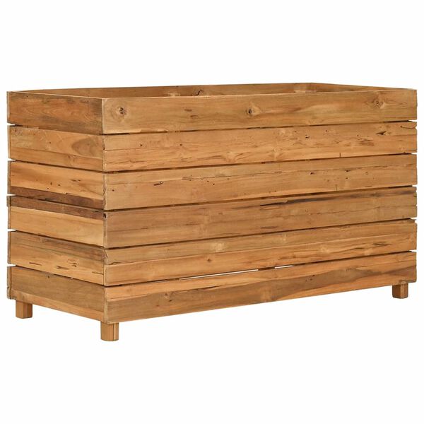vidaXL Ζαρντινιέρα Υπερυψωμένη 100x40x55 εκ. Ανακυκλ. Ξύλο Teak/Ατσάλι