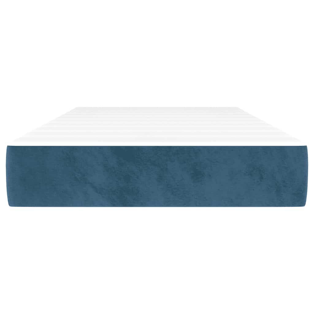 vidaXL Στρώμα με Pocket Springs Σκούρο Μπλε 80x220x20 εκ. Βελούδινο