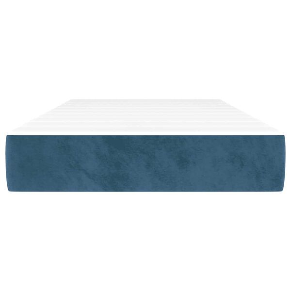 vidaXL Στρώμα με Pocket Springs Σκούρο Μπλε 80x220x20 εκ. Βελούδινο
