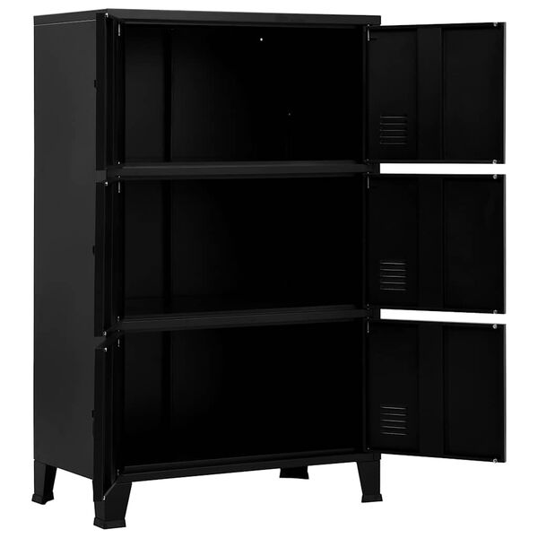 vidaXL Αρχειοθήκη Βιομηχανικού Στιλ Μαύρη 75 x 40 x 120 εκ. Ατσάλινη