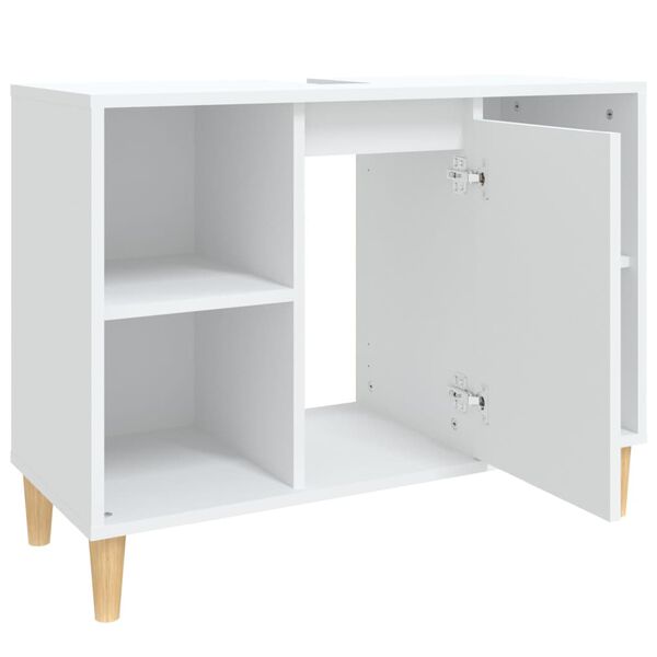 vidaXL Ντουλάπι Νιπτήρα Λευκό 80 x 33 x 60 εκ. Επεξεργασμένο Ξύλο