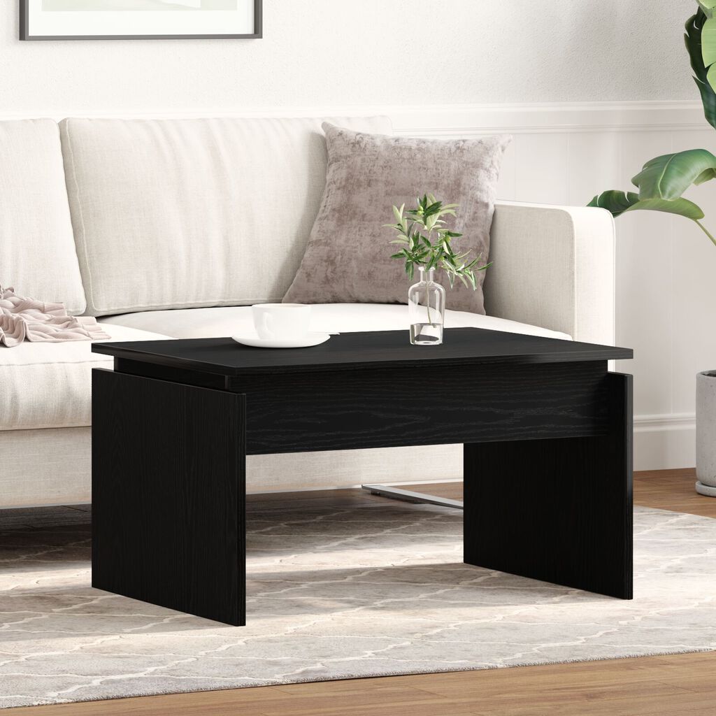vidaXL Μαύρο Δρυς Τραπέζι Σαλονιού 68x38x50 εκ. Φτιαγμένο από Ξύλο