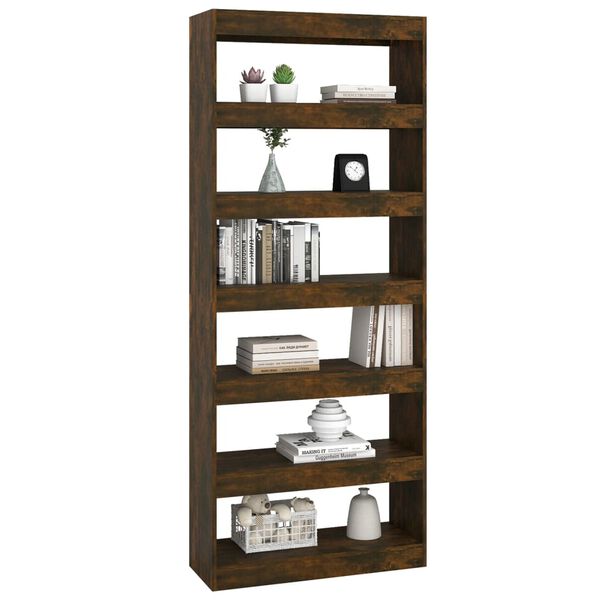 vidaXL Βιβλιοθήκη/Διαχωρ. Χώρου Καπνιστή Δρυς 80x30x198 εκ. Επεξ. Ξύλο