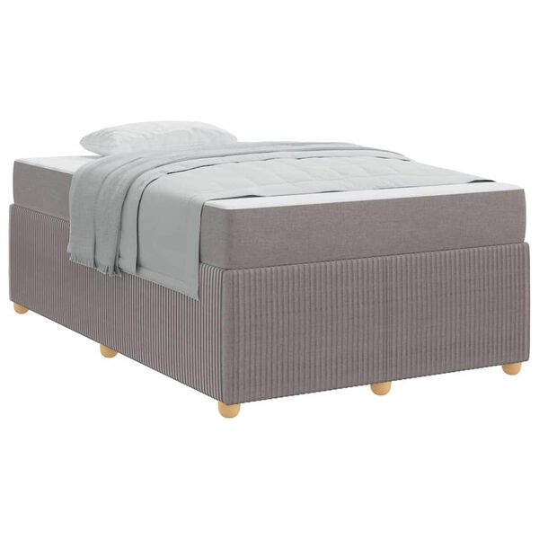 vidaXL Σκελετός Κρεβατιού με στρώμα Taupe 120 x 200 cm ύφασμα