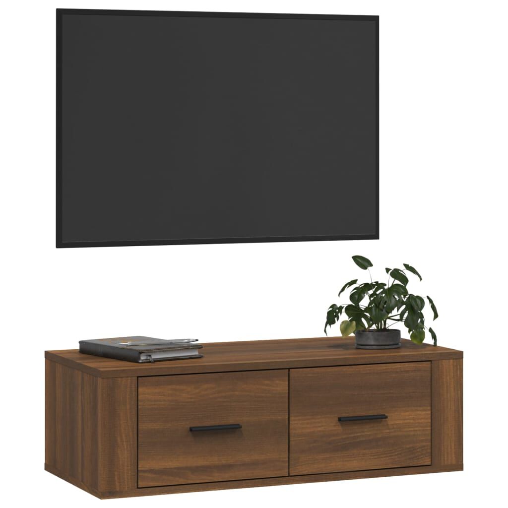 vidaXL Κρεμαστό Ντουλάπι Καφέ Δρυς 80x36x25 εκ. Επεξεργασμένο Ξύλο