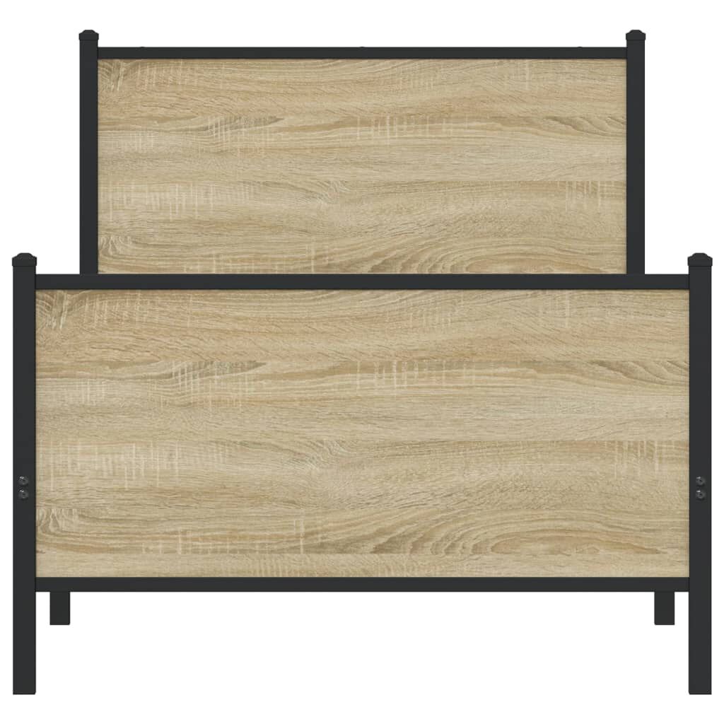 vidaXL Σκελετός Κρεβ. Χωρίς Στρώμα Sonoma Δρυς 80x200 εκ. Μεταλλικό