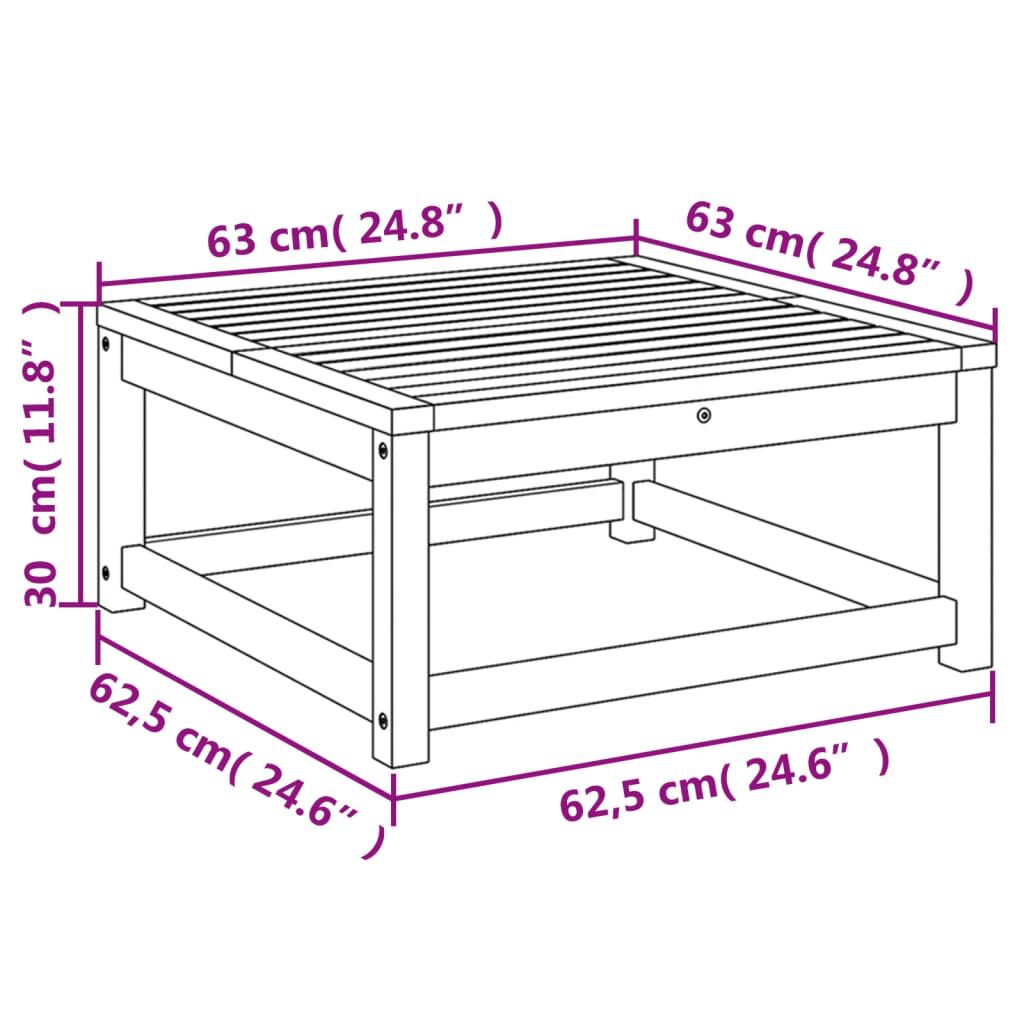 vidaXL Τραπέζι Κήπου 63 x 63 x 30 εκ. από Μασίφ Ξύλο Ακακίας