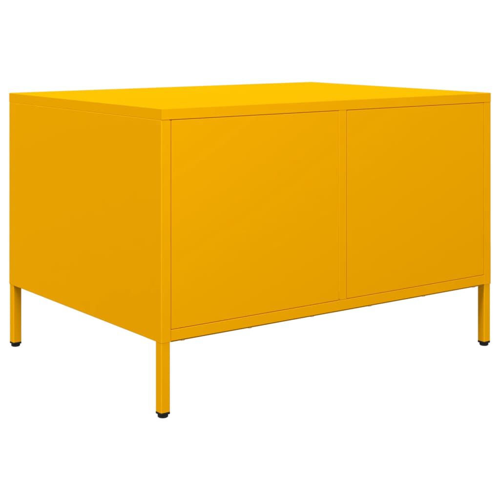 vidaXL Έπιπλο Τηλεόρασης Μουσταρδί 68x50x43,5 εκ. Ατσάλι Ψυχρής Έλασης