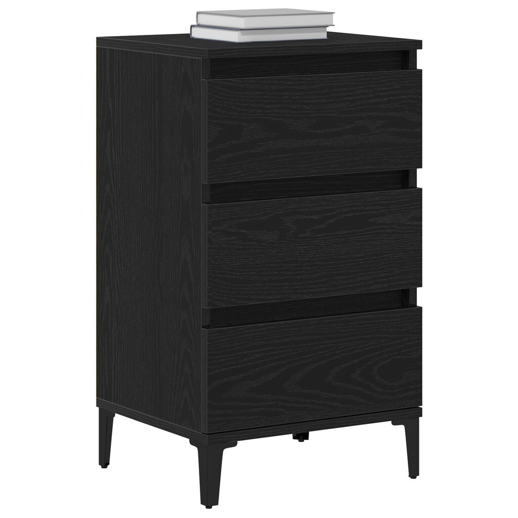 vidaXL Κομοδίνο Μαύρη Δρυς 40x35x70 εκ. Επεξεργασμένο ξύλο