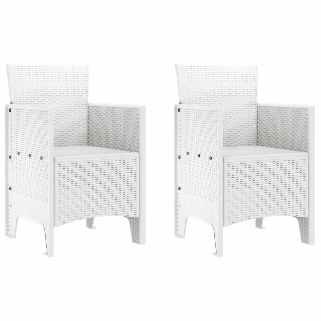 vidaXL Καρέκλα Κήπου 2 pcs Λευκό 53 x 49 x 85 εκ. PP