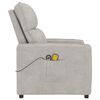 vidaXL Πολυθρόνα Μασάζ Ηλεκτρική Ανοιχτό Γκρι από Ύφασμα Μικροϊνών