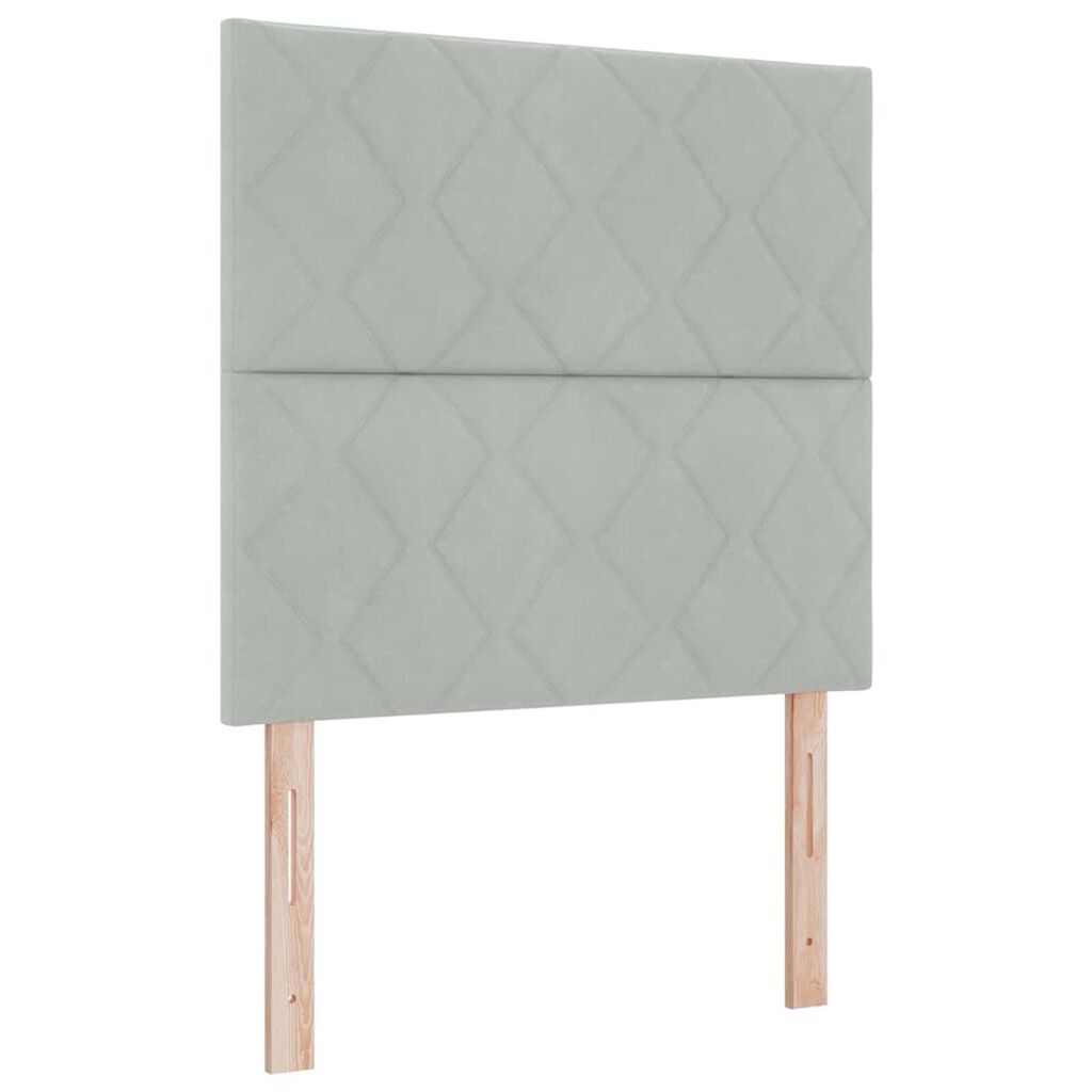 vidaXL Κρεβάτι Box Spring LED με Στρώμα Ανοιχτό γκρι 100 x 200 cm