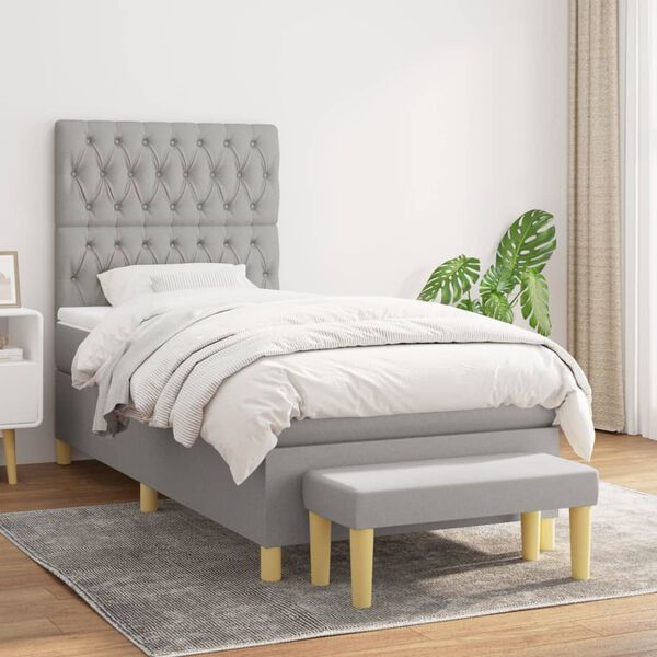 vidaXL &Kappa;&rho;&epsilon;&beta;ά&tau;&iota; Boxspring &mu;&epsilon; &Sigma;&tau;&rho;ώ&mu;&alpha; &Alpha;&nu;&omicron;&iota;&chi;&tau;ό &Gamma;&kappa;&rho;&iota; 100x200 &epsilon;&kappa;. &Upsilon;&phi;&alpha;&sigma;&mu;ά&tau;&iota;&nu;&omicron;
