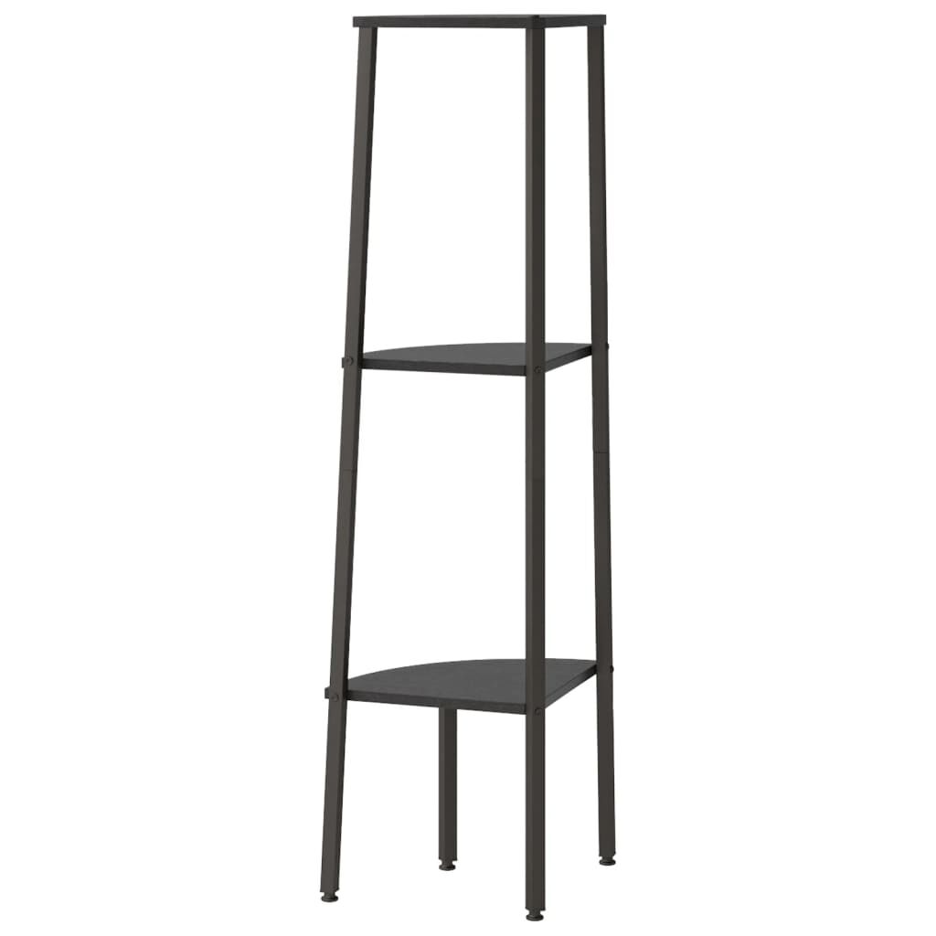 vidaXL Ραφιέρα Γωνιακή 3 Επίπεδων Μαύρο 45,5x31,5x120 εκ.