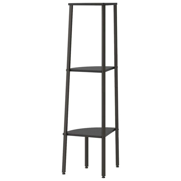 vidaXL Ραφιέρα Γωνιακή 3 Επίπεδων Μαύρο 45,5x31,5x120 εκ.