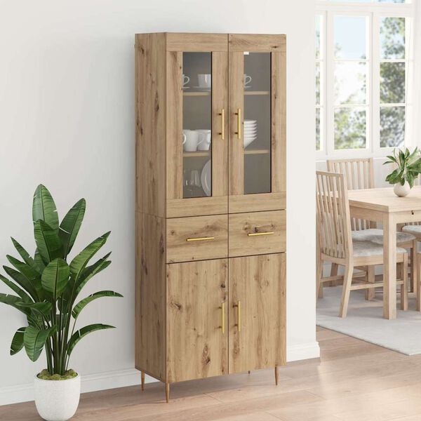 vidaXL Highboard &mu;&epsilon; &sigma;&upsilon;&rho;&tau;ά&rho;&iota; 2 pcs Artisan Oak &Epsilon;&pi;&epsilon;&xi;&epsilon;&rho;&gamma;&alpha;&sigma;&mu;έ&nu;&omicron; &xi;ύ&lambda;&omicron;