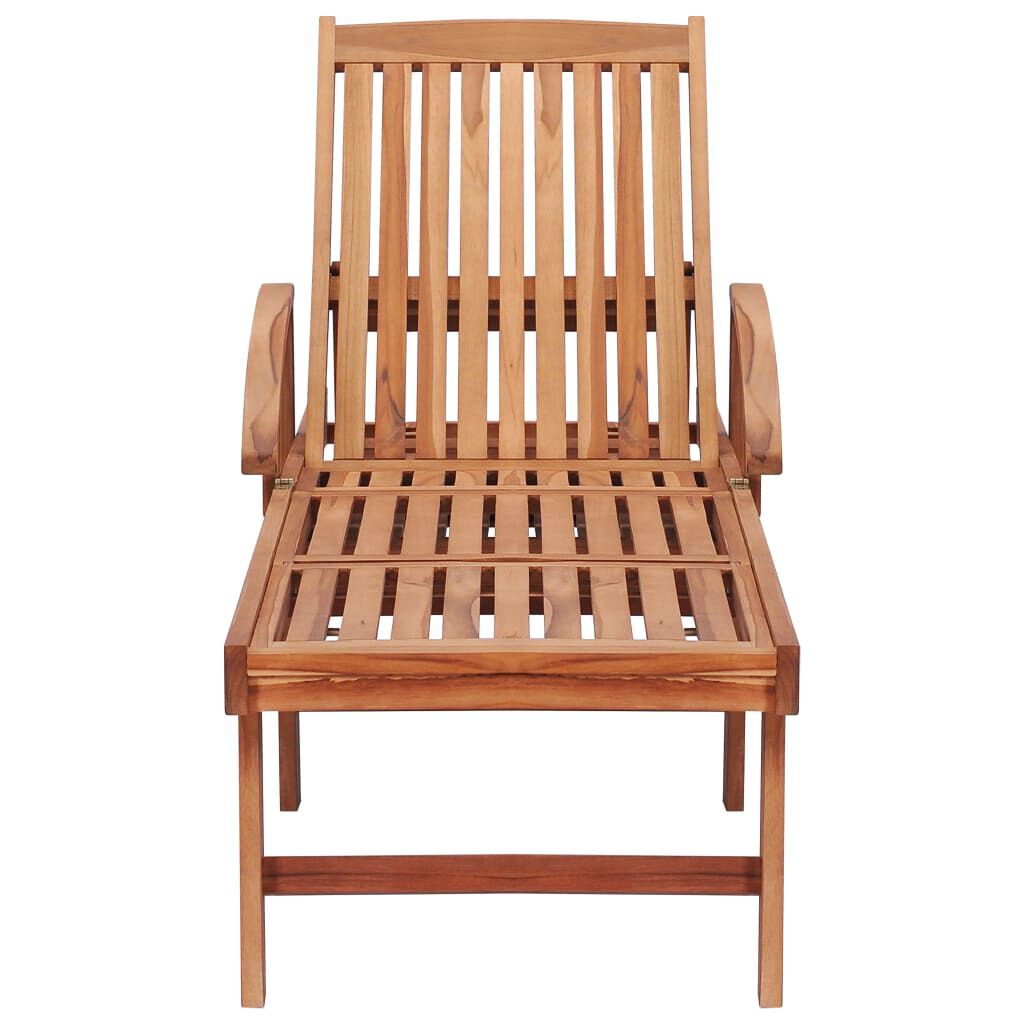 vidaXL Ξαπλώστρες 2 τεμ. από Μασίφ Ξύλο Teak με Taupe Μαξιλάρι