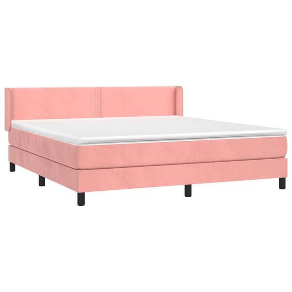 vidaXL &Kappa;&rho;&epsilon;&beta;ά&tau;&iota; Boxspring &mu;&epsilon; &Sigma;&tau;&rho;ώ&mu;&alpha; &Rho;&omicron;&zeta; 160x200 &epsilon;&kappa;. &Beta;&epsilon;&lambda;&omicron;ύ&delta;&iota;&nu;&omicron;