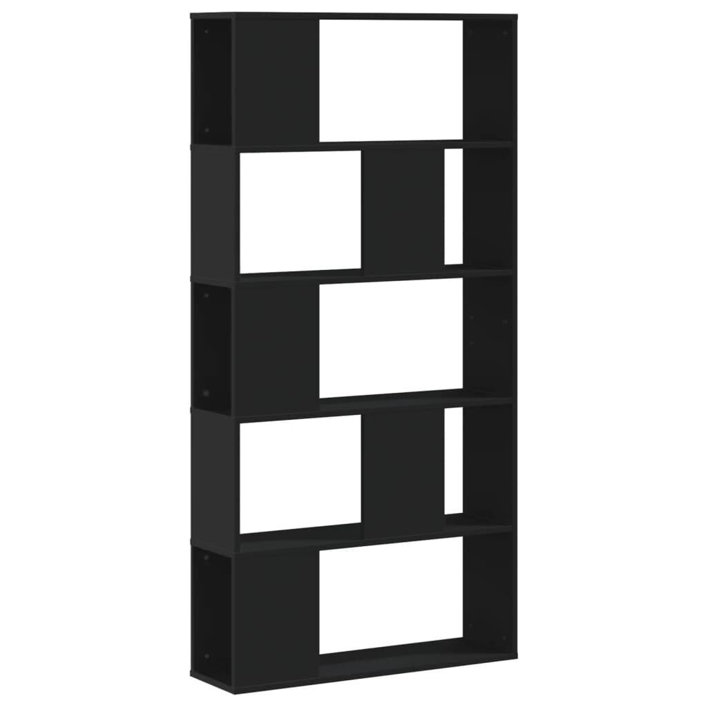 vidaXL Βιβλιοθήκη 5 Επιπέδων Μαύρη 80,5x23,5x162,5 εκ. Επεξεργ. Ξύλο