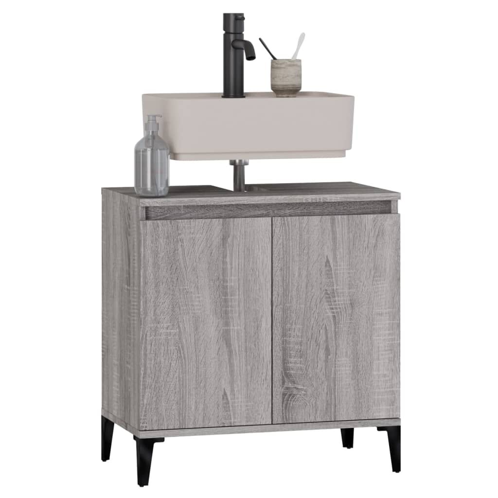 vidaXL Ντουλάπι Νιπτήρα Grey Sonoma 58 x 33 x 60 εκ. Επεξεργ. Ξύλο