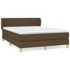 vidaXL Κρεβάτι Boxspring με Στρώμα Σκούρο Καφέ 140x190 εκ. Υφασμάτινο