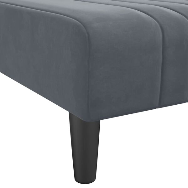 vidaXL Καναπές Κρεβάτι Γωνιακός Σκ. Γκρι 260 x 140 x 70 εκ. Βελούδινος