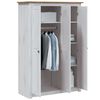 vidaXL Ντουλάπα Τρίφυλλη Λευκή 118x50x171,5εκ Ξύλο Πεύκου Σειρά Panama