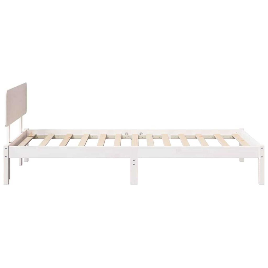 vidaXL Σκελετός Κρεβατιού Λευκό 90 x 190 cm Μασίφ ξύλο πεύκου