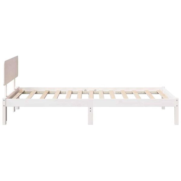 vidaXL Σκελετός Κρεβατιού Λευκό 90 x 190 cm Μασίφ ξύλο πεύκου