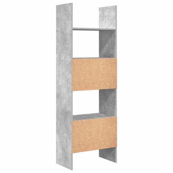 vidaXL Βιβλιοθήκη Γκρι Σκυροδέματος 60 x 35 x 180 εκ. από Επεξ. Ξύλο