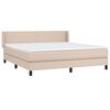 vidaXL Κρεβάτι Boxspring με Στρώμα Καπουτσίνο 180x200 εκ. Συνθ. Δέρμα