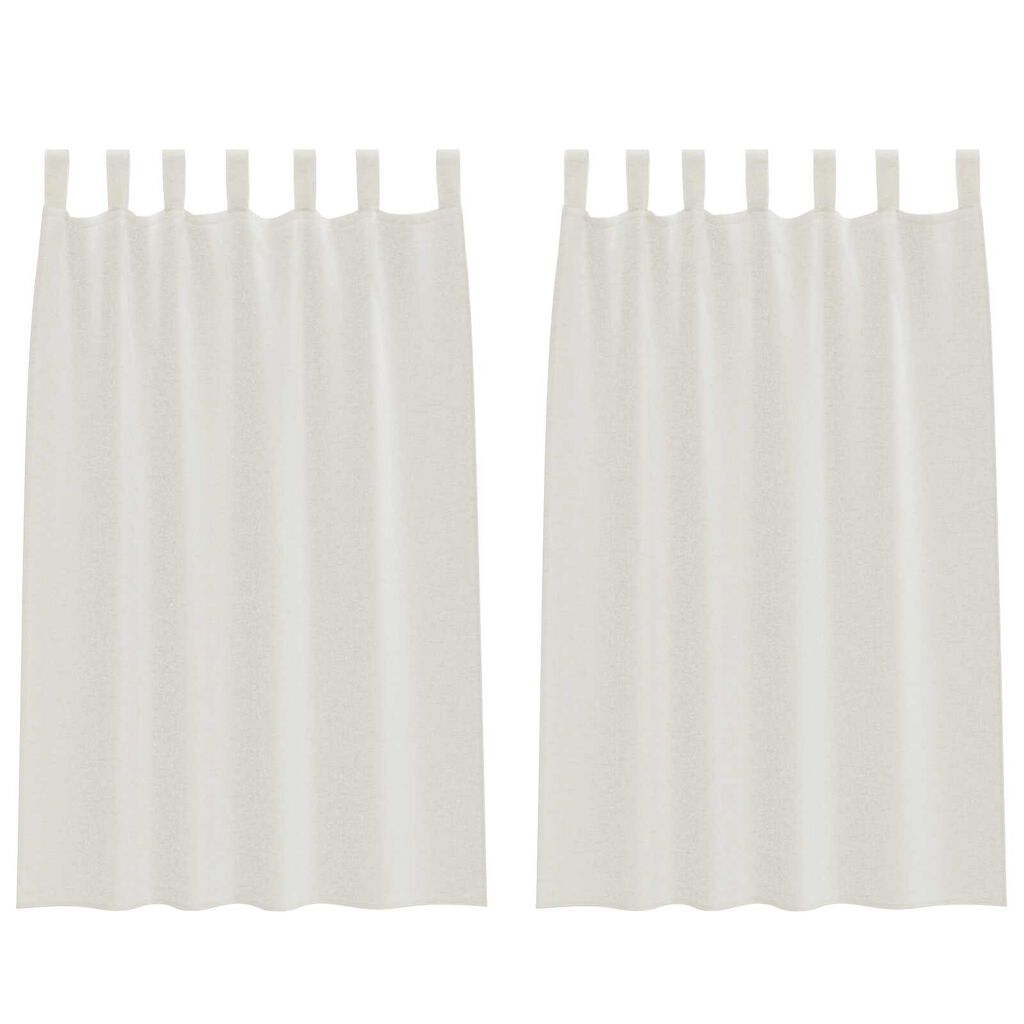vidaXL Κουρτίνες με κουρτίνες 2 pcs Κρεμ 140 x 175 εκ. Πολυεστέρας
