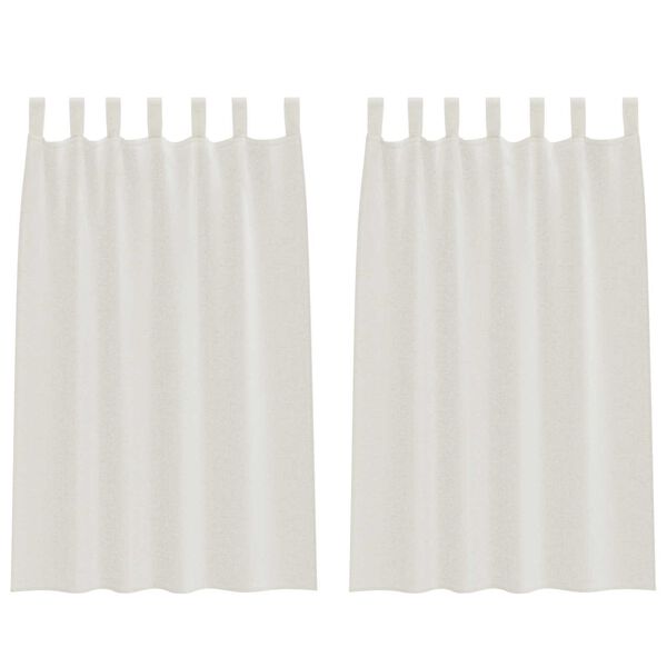vidaXL Κουρτίνες με κουρτίνες 2 pcs Κρεμ 140 x 175 εκ. Πολυεστέρας