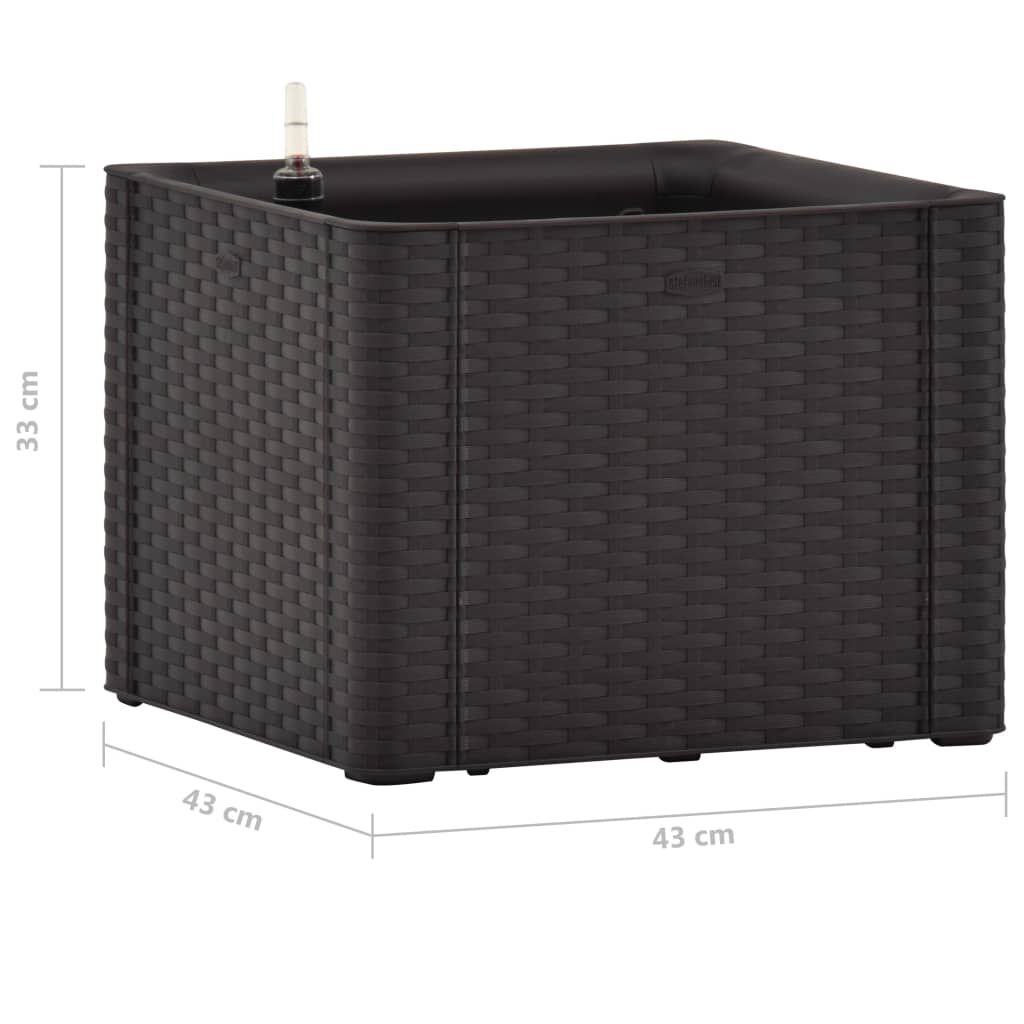 vidaXL Ζαρντινιέρα Κήπου Ανθρακί 43x43x33 εκ. με Αυτόματο Πότισμα