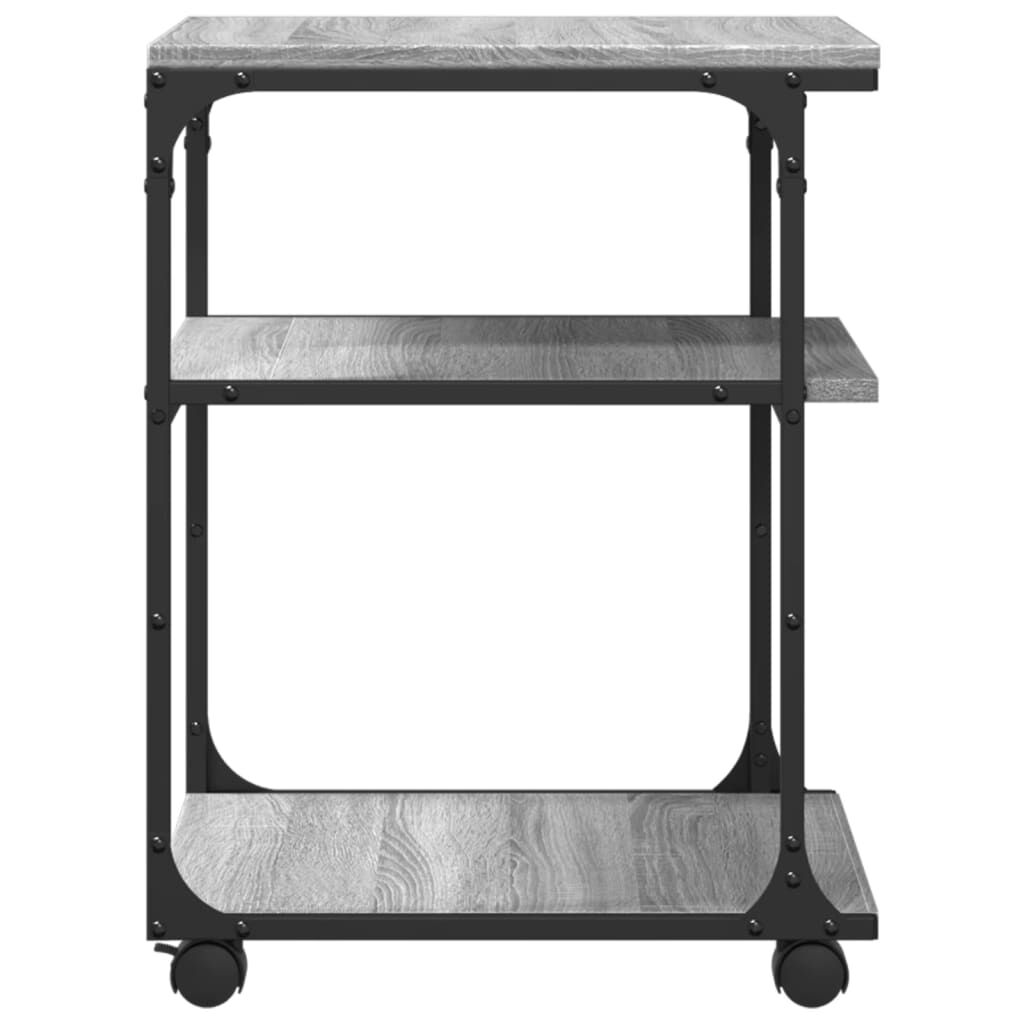 vidaXL Βάση Εκτυπωτή 3 Επιπέδων Γκρι Sonoma 43x48x64 εκ Επεξ. Ξύλο