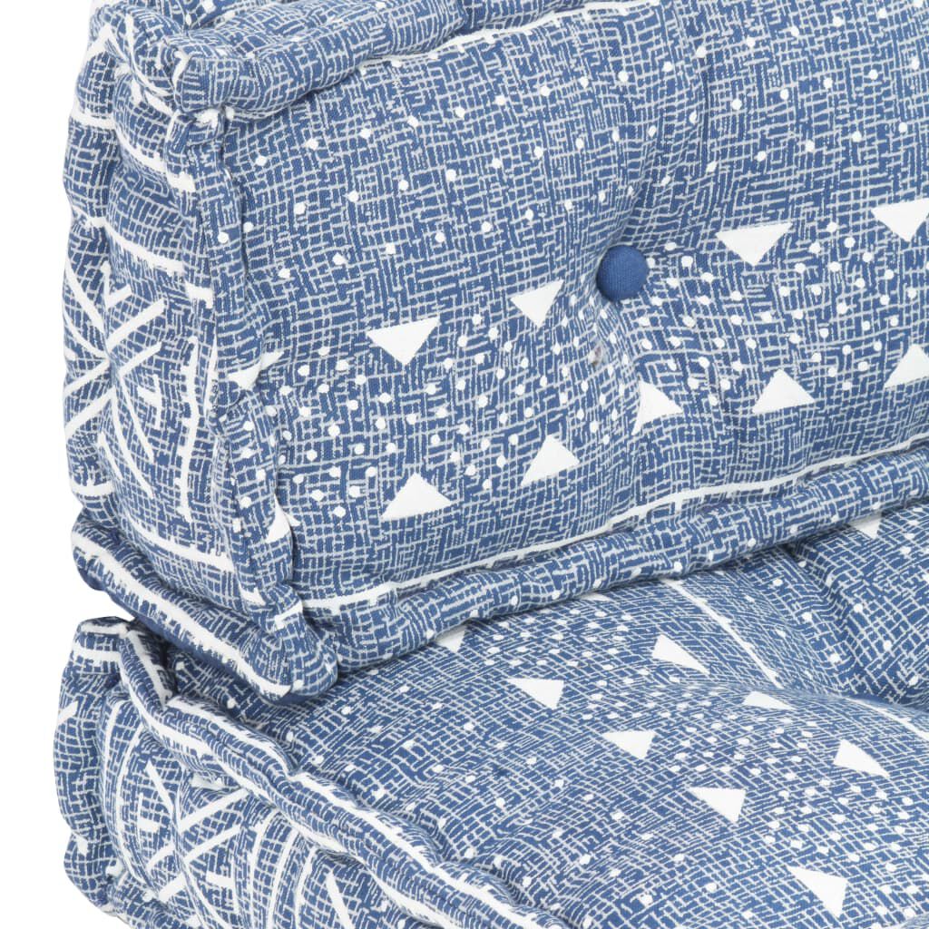 vidaXL Μαξιλάρι για Καναπέ από Παλέτες Ίντιγκο Patchwork Υφασμάτινο
