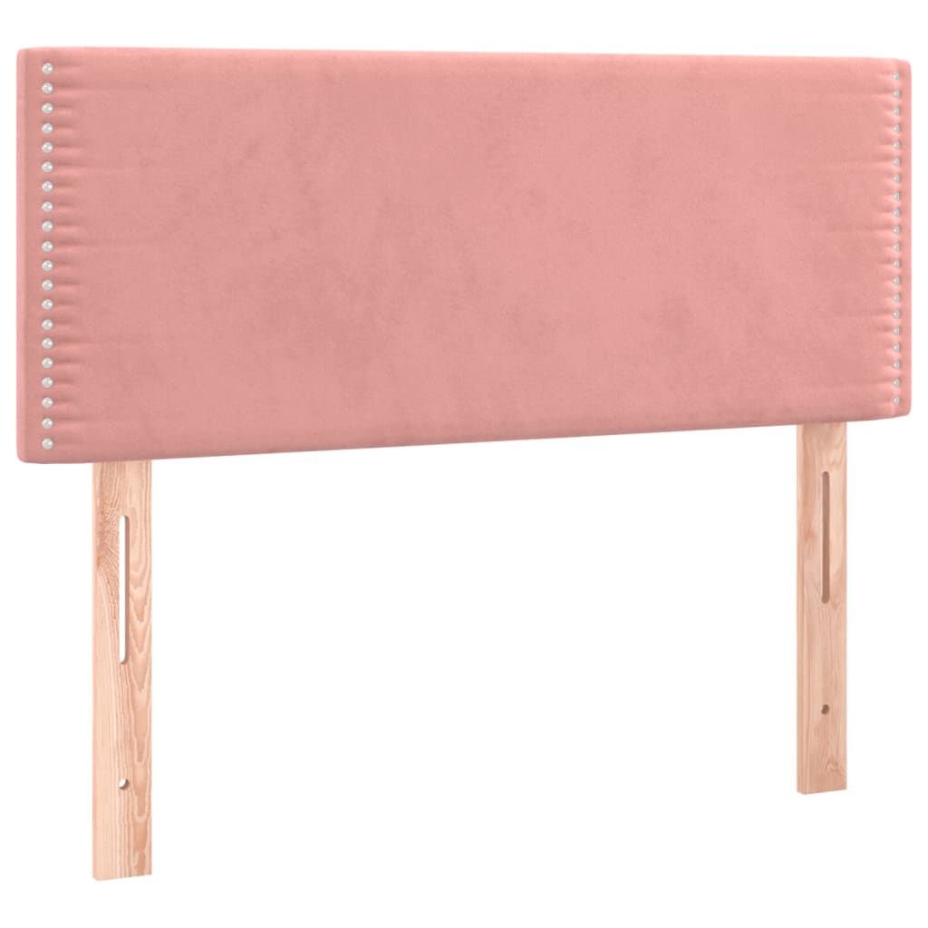 vidaXL Κρεβάτι Boxspring με Στρώμα Ροζ 90x190 εκ. Βελούδινο