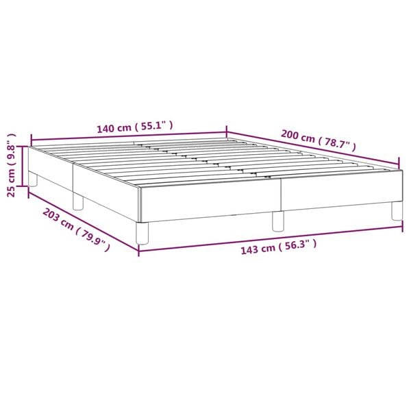 vidaXL Σκελετός Κρεβατιού Χωρίς Στρώμα Κρεμ 140x200 εκ.Υφασμάτινο