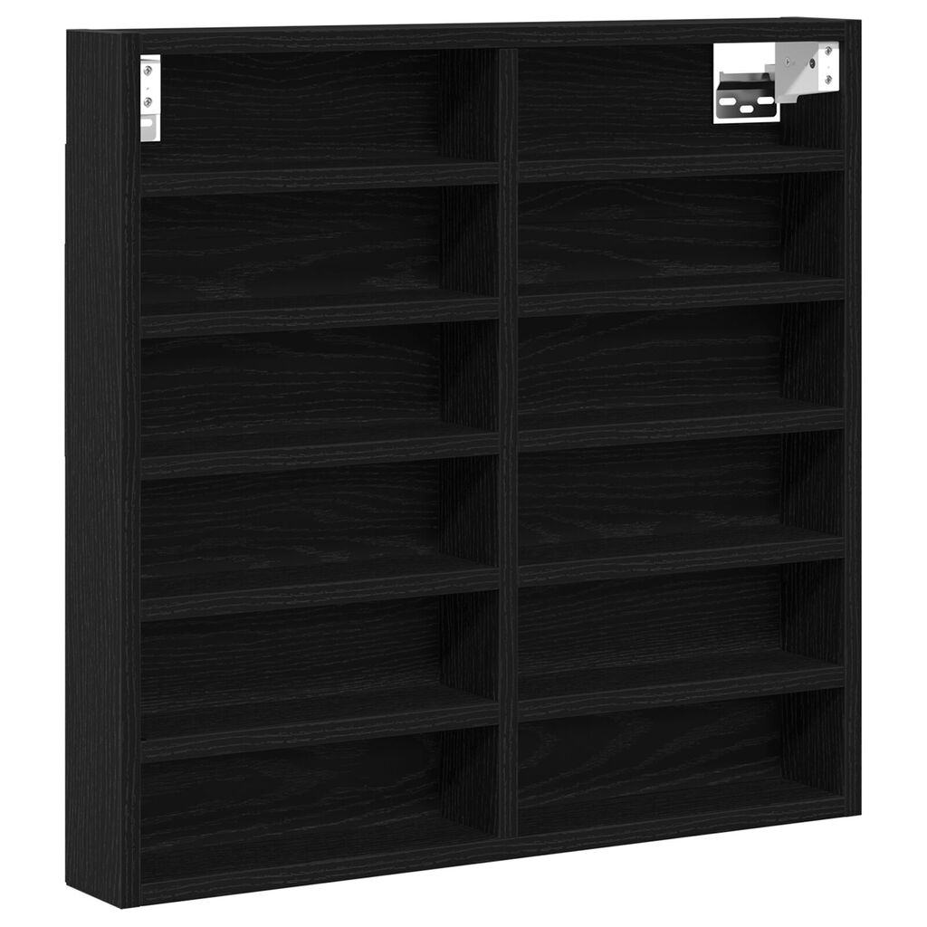 vidaXL Βιτρίνα με ράφι Μαύρη δρυς 60 x 8.5 x 58 εκ Επεξεργασμένο ξύλο
