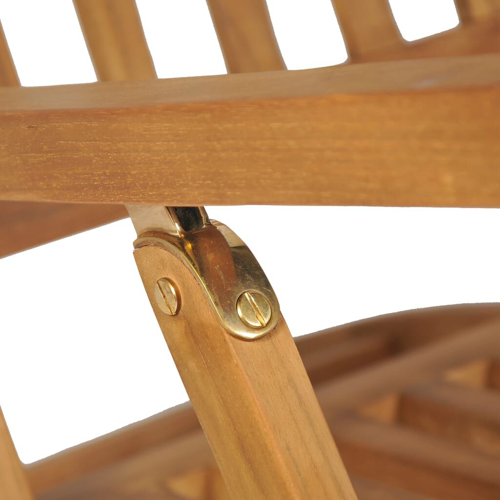 vidaXL Ξαπλώστρα με Υποπόδιο από Μασίφ Ξύλο Teak