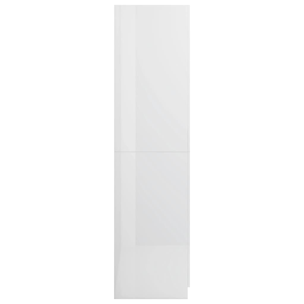 vidaXL Ντουλάπα Γυαλιστερό Λευκό 80 x 52 x 180 εκ. από Επεξ. Ξύλο