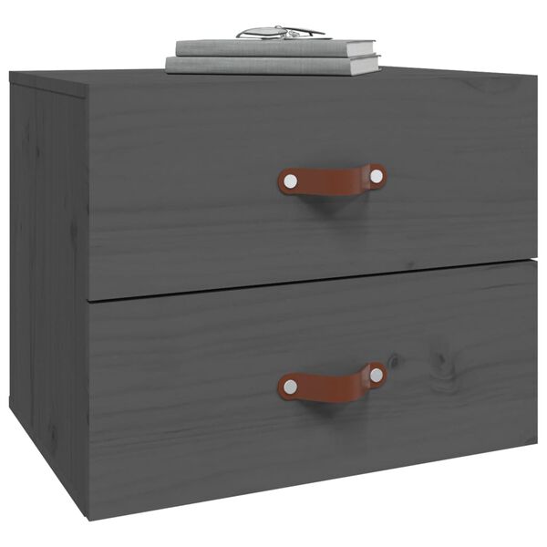 vidaXL Κομοδίνο Επιτοίχιο Γκρι 50 x 36 x 40 εκ.