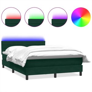 vidaXL &Kappa;&rho;&epsilon;&beta;ά&tau;&iota; Boxspring &mu;&epsilon; &Sigma;&tau;&rho;ώ&mu;&alpha; & LED &Sigma;&kappa;&omicron;ύ&rho;&omicron; &Pi;&rho;ά&sigma;&iota;&nu;&omicron; 160x210&epsilon;&kappa;. &Beta;&epsilon;&lambda;&omicron;ύ&delta;&iota;&nu;&omicron;