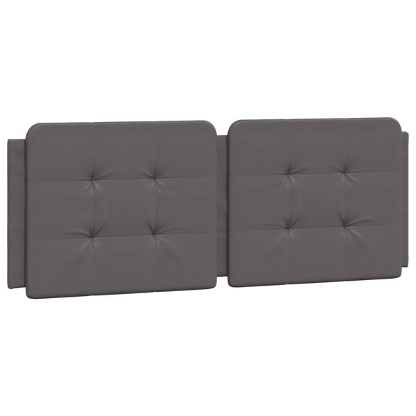 vidaXL Κρεβάτι με Στρώμα Γκρι 140x200εκ. από Συνθετικό Δέρμα