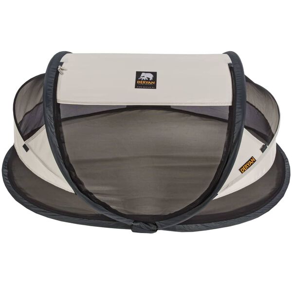 DERYAN Παρκοκρέβατο Ταξιδιού Baby Luxe Πτυσσόμενο Κρεμ με Κουνουπιέρα