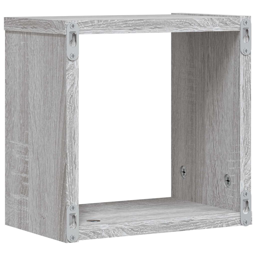 vidaXL Floating Ράφια Γκρι σονομά MDF Μεσαία Επιτοίχια Floating Ράφια